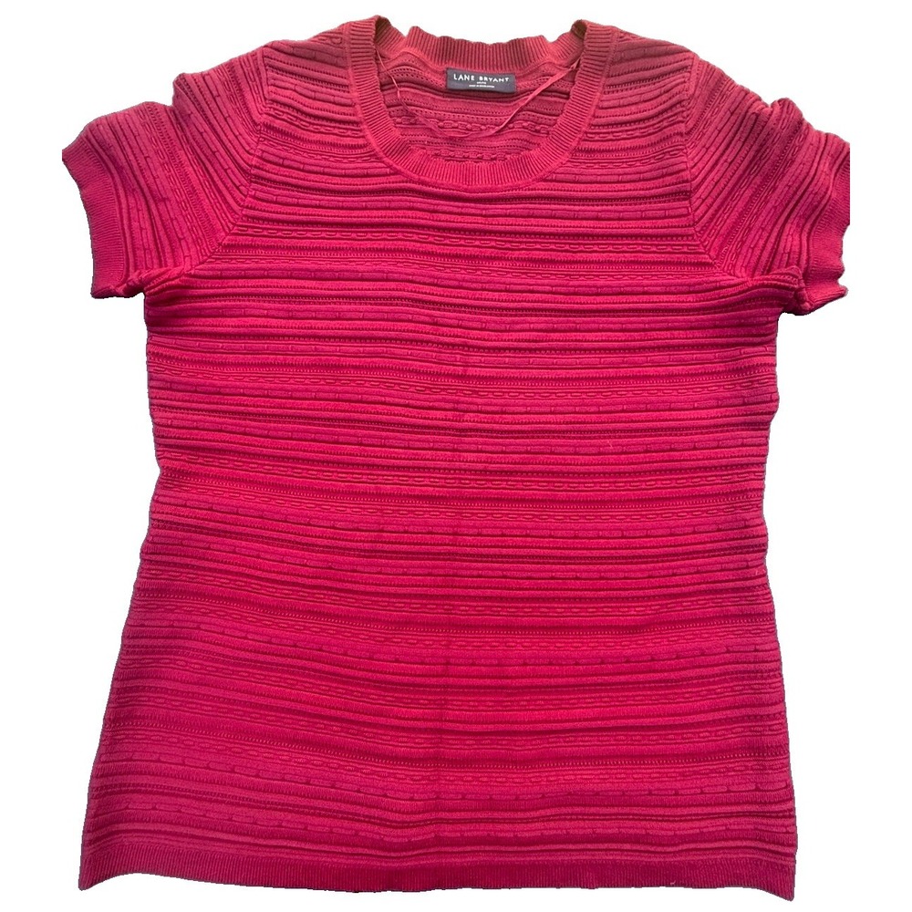 Lane Bryant Burgundy Pullover Sweater Short Sleeves size 14 16